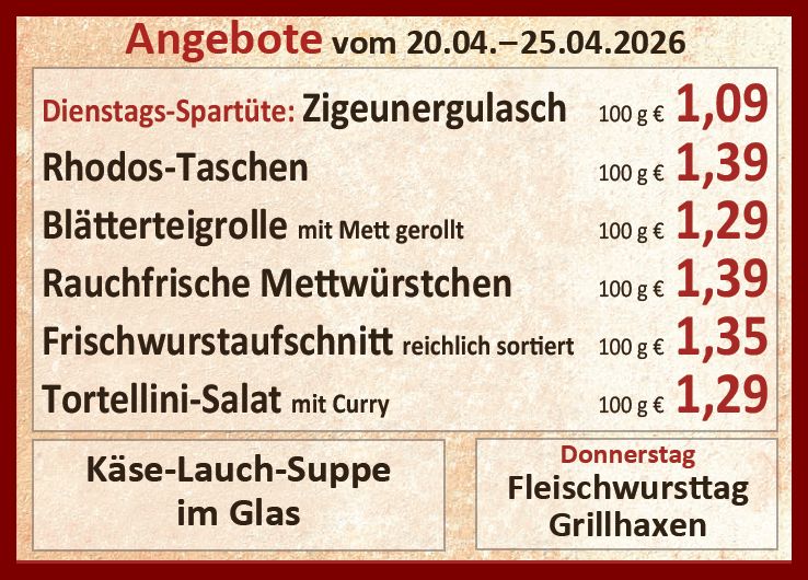 Unsere aktuellen Angebote in dieser Woche