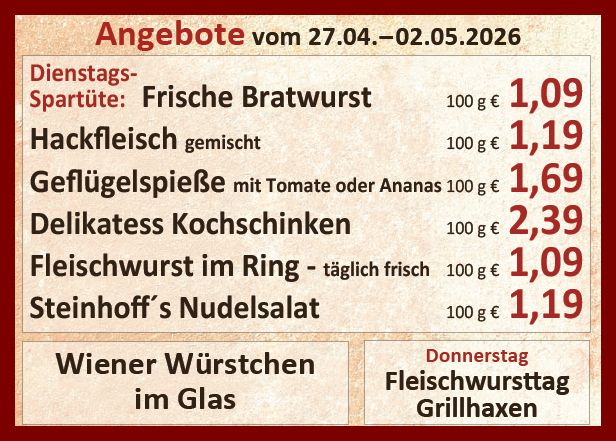 Unsere aktuellen Angebote in dieser Woche