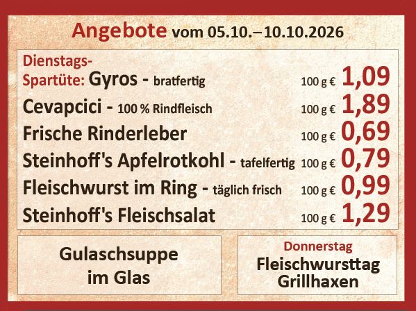 Unsere aktuellen Angebote in dieser Woche